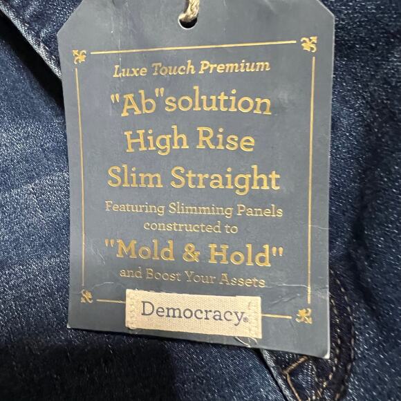 Democracy Jeans Womens 16 Ab technology High Rise Slim Straight Leg Blue Denim - Picture 3 of 14